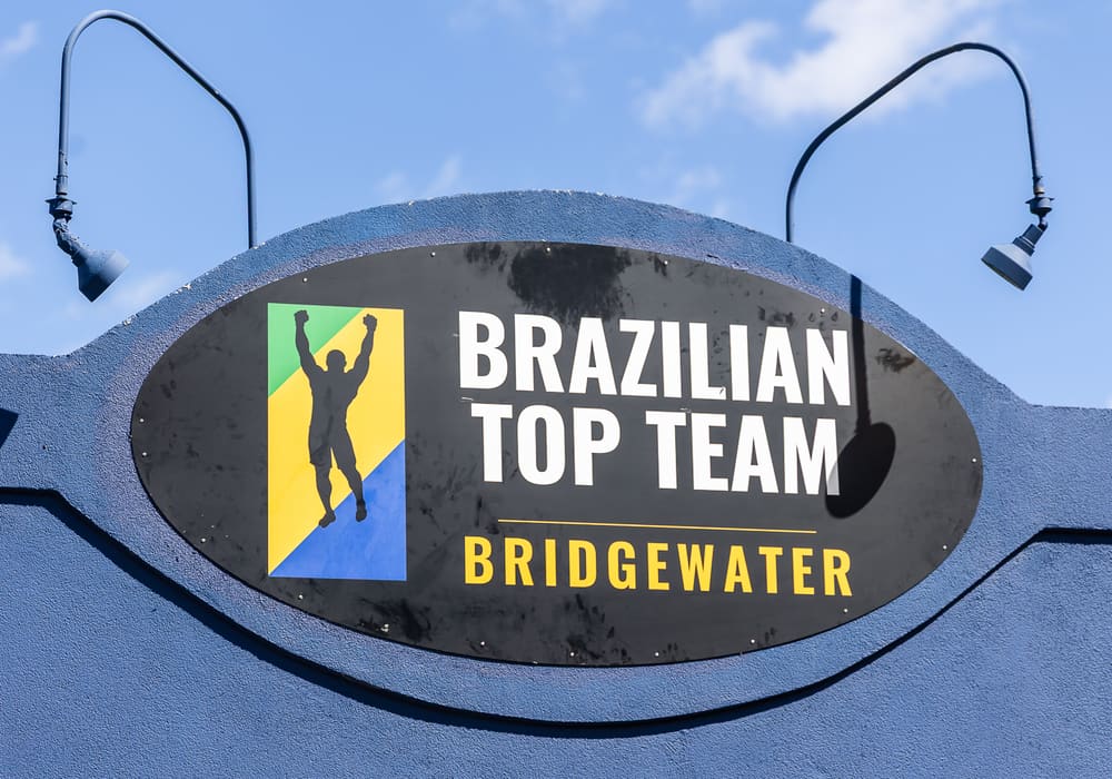 The Brazilian Top Team Bridgewater sign outside the academy at 620 Bedford Street